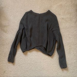 cropped olive green sweater